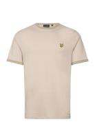 Ringer T-Shirt Tops T-Kortærmet Skjorte Beige Lyle & Scott