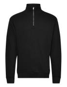 Half Zip Sweat Tops Sweatshirts & Hoodies Sweatshirts Black Lindbergh