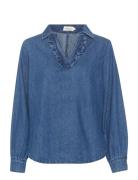 Crgerta Denim Shirt Tops Shirts Long-sleeved Blue Cream