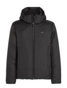 Non Quilt Padded Hooded Jacket Uldfrakke Frakke Black Calvin Klein