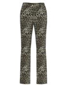 Vikelly Hw Straight Jeans Leo/Ln Bottoms Trousers Straight Leg Brown V...