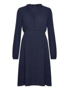 Vmmaya V-Neck Ls Dress Ga Knælang Kjole Navy Vero Moda Maternity