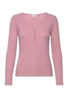 Ls Henley Tops T-shirts & Tops Long-sleeved Pink Lee Jeans