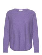 Curved Sweater Tops Knitwear Jumpers Purple Davida Cashmere