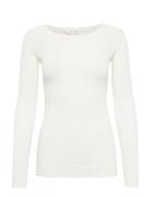 Amalie L/S Wool Top Tops T-shirts & Tops Long-sleeved White Gai+Lisva