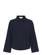 Zeniamw Skye Shirt Tops Shirts Long-sleeved Navy My Essential Wardrobe