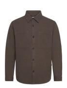 Slh-Heavy Twill Overshirt Ls Noos Tops Overshirts Brown Selected Homme