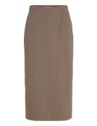 Slbea Skirt Knælang Nederdel Brown Soaked In Luxury