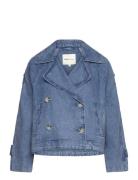 Short Denim Trench Jakke Denimjakke Blue Tom Tailor