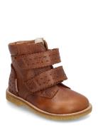 Boots - Flat - With Velcro Boots Støvler Brown ANGULUS