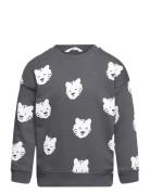 Tiger-Print Sweatshirt Tops Sweatshirts & Hoodies Sweatshirts Grey Man...