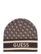 Sevyn 4G Logo Beanie Swtr Accessories Headwear Beanies Brown GUESS Jea...