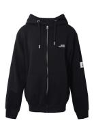 Zip Sweat Cardigan W/Label Tops Sweatshirts & Hoodies Hoodies Black Ho...