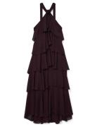 Vmfelicia Sl Ruffle Maxi Dress Exp Maxikjole Festkjole Burgundy Vero M...