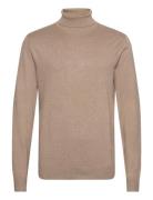 Mélange Roll Neck Knit Tops Knitwear Turtlenecks Beige Lindbergh