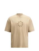 Tierra Ss Crew Tops T-Kortærmet Skjorte Beige AllSaints