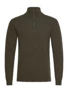 Eco Wool Halfdan Knit Tops Knitwear Half Zip Jumpers Khaki Green Mads ...