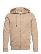 Bhdownton Zipthrough Tops Sweatshirts & Hoodies Hoodies Brown Blend