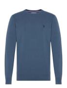 Uspa Knit Adair Men Tops Knitwear Round Necks Blue U.S. Polo Assn.