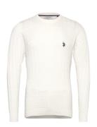 Uspa Knit Archi Men Tops Knitwear Round Necks White U.S. Polo Assn.