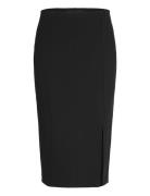 Pencil Skirt With Rome-Knit Opening Pencilnederdel Nederdel Black Mang...