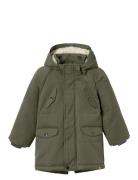 Nmmgodo Padded Long Jacket Lil Foret Jakke Khaki Green Lil'Atelier