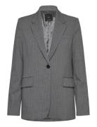 Pinstripe Suit Blazer Blazers Single Breasted Blazers Grey Mango