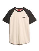 Essential Logo Baseball Tshirt Tops T-Kortærmet Skjorte White Superdry