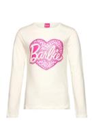 Tshirt Tops T-shirts Long-sleeved T-Skjorte Cream Barbie