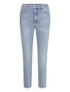 Claudia Slim-Fit Cropped Jeans Bottoms Jeans Slim Blue Mango