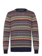 Knit Sweater Tops Knitwear Round Necks Navy Revolution