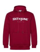 Essentiel Ls Hoodie Tops Sweatshirts & Hoodies Hoodies Red SIXTH JUNE