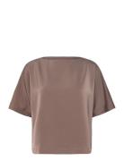 The Ava Top Tops T-shirts & Tops Short-sleeved Brown Marville Road