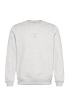 Monologo Crew Neck Tops Sweatshirts & Hoodies Sweatshirts Grey Calvin ...