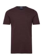 Stripe Tee Tops T-Kortærmet Skjorte Burgundy Lindbergh