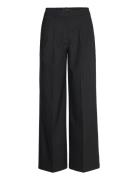 Pleated Straight Fit Trousers Bottoms Trousers Suitpants Black Mango