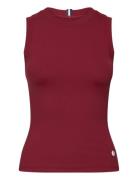 Ace Rib Tank Pocket Sport T-shirts & Tops Sleeveless Burgundy Björn Bo...