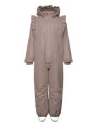 Snowsuit W. Frills Outerwear Coveralls Snow-ski Coveralls & Sets Brown...