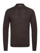 Merino Polo Knit Tops Knitwear Long Sleeve Knitted Polos Brown Morris