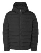 Slhbarry Quilted Hoodjacket Noos Foret Jakke Black Selected Homme