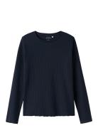 Nkfvemma Ls Slim Top Tops T-shirts Long-sleeved T-Skjorte Navy Name It