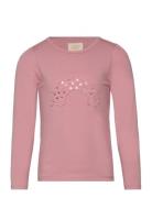 T-Shirt Ls Tops T-shirts Long-sleeved T-Skjorte Pink Creamie