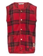 Check Aop Fleece Vest Foret Vest Red Mini Rodini