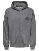 Onslegacy Sweat Zip Vtg Hoodie Tops Sweatshirts & Hoodies Hoodies Grey...