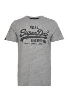 Vintage Vl Tee Tops T-Kortærmet Skjorte Grey Superdry