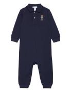 Polo Bear Cotton Mesh Polo Coverall Langærmet Body Navy Ralph Lauren B...