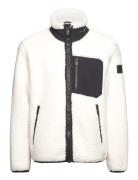 Saglek Zip Up Tops Sweatshirts & Hoodies Fleeces & Midlayers White Moo...