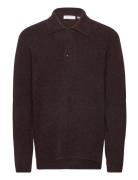 Taylen Tops Knitwear Long Sleeve Knitted Polos Brown Tiger Of Sweden