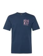 Chest Artwork T-Shirt Tops T-Kortærmet Skjorte Navy Scotch & Soda