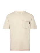 Contrast Stitch Pocket Tshirt Tops T-Kortærmet Skjorte Beige Superdry